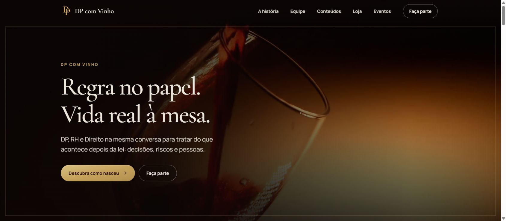Site DP com Vinho